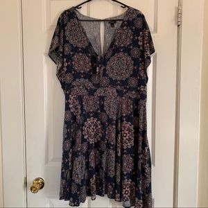 TORRID Navy Mandala Skater Dress